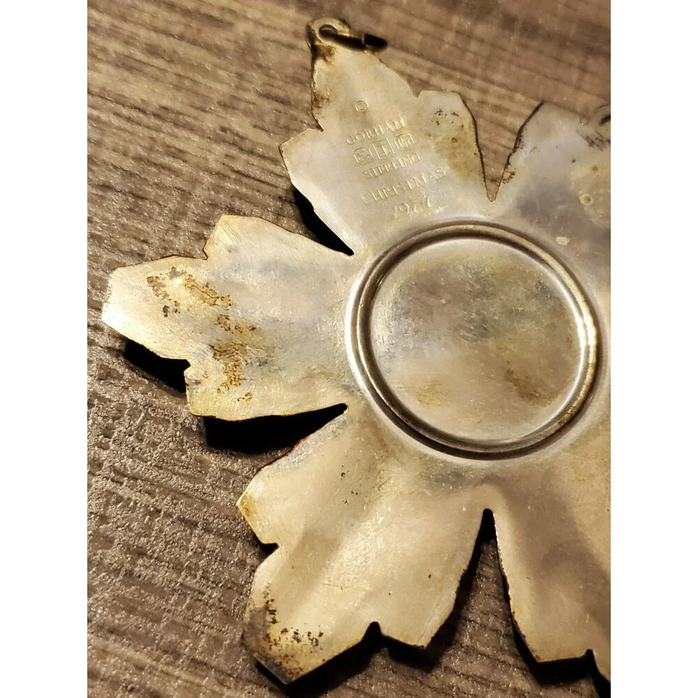 1974 Gorham Sterling Silver Snowflake Christmas Ornament Pendant Hallmarked